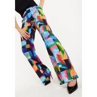 Abstract Patchwork Print Trousers