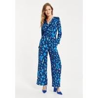 Liquorish Blue Abstract Print Jumpsuit