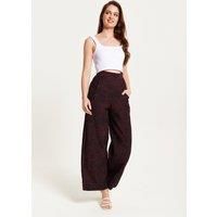 Wine Wide Leg Trousers