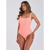 South Beach Crinkle Scoop Swimsuit - Orange