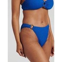 South Beach Crinkle Ring Side Brief - Cobalt