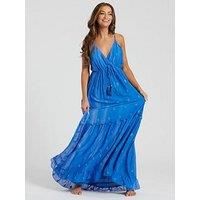 South Beach Sequin Detail Cami Maxi Dress - Blue