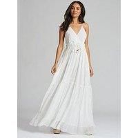 South Beach Sequin Detail Cami Maxi Dress - White
