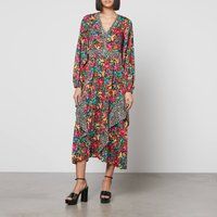 Never Fully Dressed Floral-Print Satin Midi Dress - UK 8