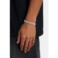 Cernucci Men's 8mm Iced Cuban Bracelet in Metallic Silver | Size: 8 inches