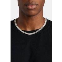 Cernucci Men's 8mm Prong Cuban Chain in Metallic Silver | Size: 20 inches