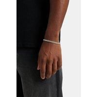 Cernucci Men's 6mm Iced Cuban Bracelet in Metallic Silver | Size: 8 inches