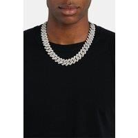 Cernucci Men's 19mm Prong Cuban Chain in Metallic Silver | Size: 22 inches