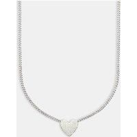 Iced Heart Necklace - White