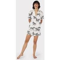 Chelsea Peers Womens Poly Short Sleeve Set White Zebra 10