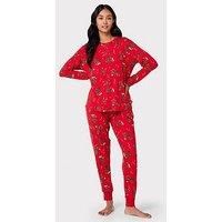 Chelsea Peers Christmas Dog Printed Pyjama Set - Red