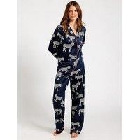 Chelsea Peers Satin Zebra Print Long Pyjamas