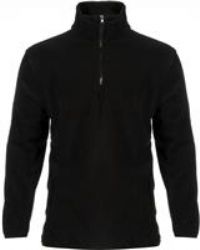 Black Fleece Lined 3/4 Zip Fleece L