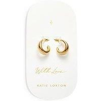 Katie Loxton With Love Signet 18-Karat Gold-Plated Hoop Earrings