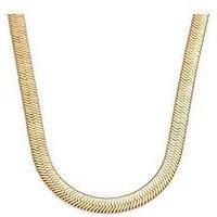 Katie Loxton Ciana Large Snake Chain Necklace , Gold , Necklace , 42Cm + 5Cm Extender