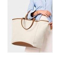 Katie Loxton Siena Canvas Oversized Tote - Canvas Cognac
