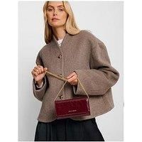 Katie Loxton Zea Patent Crackle Purse Crossbody - Cherry Patent