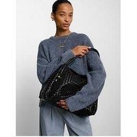Katie Loxton Nova Hand Woven Large Shoulder Bag - Black