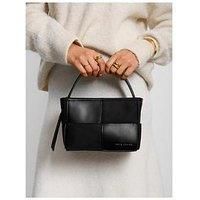 Katie Loxton Taya Woven Faux Suede Top Handle Bag - Black