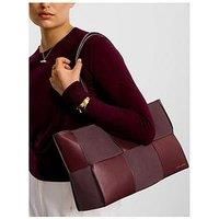 Katie Loxton Taya Woven Faux Suede Tote Bag - Cherry