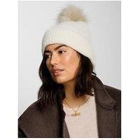 Katie Loxton Knitted Pom Pom Hat - Off White