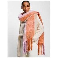 Katie Loxton Oversized Checked Tassel Scarf - Lilac Orange Taupe