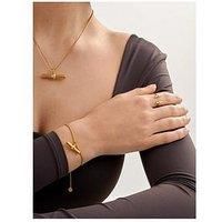 Katie Loxton Themis T-Bar Ring , Gold Coated , Adjustable