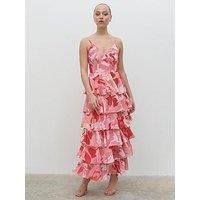 Pretty Lavish Lissy Ruffle Midaxi Dress - Pink
