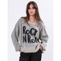 Religion Oversized Slogan Knit Jumper - Nude