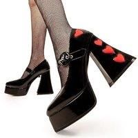 LAMODA Womens Love Sick Court Shoe, Black Patent, 5 UK