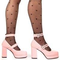LAMODA Women/'s Chrome Heart Court Shoe, Pink Patent, 4 UK