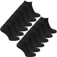 Sock Snob Men's 12 Pack 100% Cotton Trainer Socks in Black | Size: 11-14