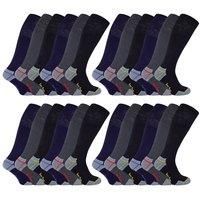 Sock Snob Men's 24 Pairs Durable Knee High Work Socks in Black | Size: 6-11