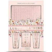 The Luxury Bathing Company Calm & Comfort Velvet Pouch Set - Peony, Peach & Raspberry