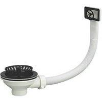 ETAL Sink Strainer Waste with Overflow Black 90mm (200JL)