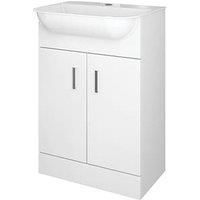 Bathroom Vanity Unit with Comite Basin Gloss White 520mm x 424mm x 806mm (677PC)