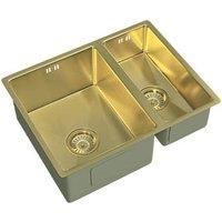ETAL Elite 1.5 Bowl Stainless Steel Inset / Undermount Kitchen Sink Brushed Brass 555mm x 440mm (195JL)