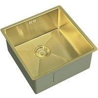ETAL Elite 1 Bowl Stainless Steel Inset / Undermount Kitchen Sink Brushed Brass 440mm x 205mm (721JL)