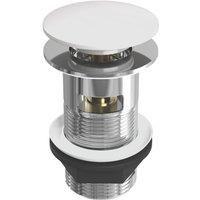 Bathrooms Basin Plug Round Waste White Ceramic Slotted Push Pop up