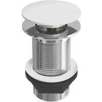 Bathrooms Basin Plug Round Waste White Ceramic UN-Slotted Push Pop up