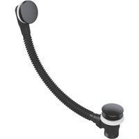 Bathroom Pop-Up Bath Waste & Overflow Black Chrome Modern Round Click Clack