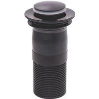 Top Fix Matt Black Basin Click Clack Waste Unslotted Without Overflow