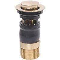 Top-Fix Slotted Push Button Basin Waste Brushed Brass 60mm (706VN)