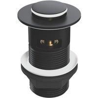 Matt Black Click Clack Push Button Sprung Bath Basin Slotted