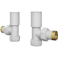 ETAL Rise White Angled Manual Round Radiator Valves 15mm x 1/2" 2 Pack (857VV)
