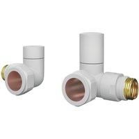 ETAL Rise White Corner Manual Round Radiator Valves Pack 15mm x 1/2" 2 Pack (147VV)