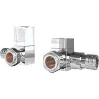 ETAL Swelt Chrome Corner Manual Square Radiator Valves 15mm x 1/2" 2 Pack (797VV)