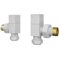 ETAL Swelt White Angled Manual Square Radiator Valves 15mm x 1/2" 2 Pack (117VV)