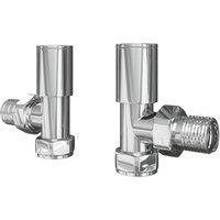 ETAL Rise Chrome Angled Manual Round Radiator Valve 15mm x 1/2" 2 Pack (782VV)