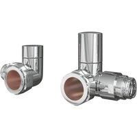 ETAL Rise Chrome Corner Manual Round Radiator Valves 15mm x 1/2" 2 Pack (720VV)